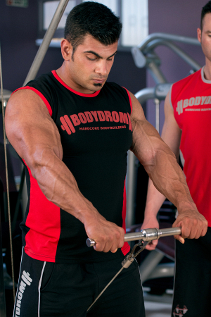Bodydrom Fitness & Bodybuilding Sporcu T-Shirt Siyah Kırmızı 003-01-BDT