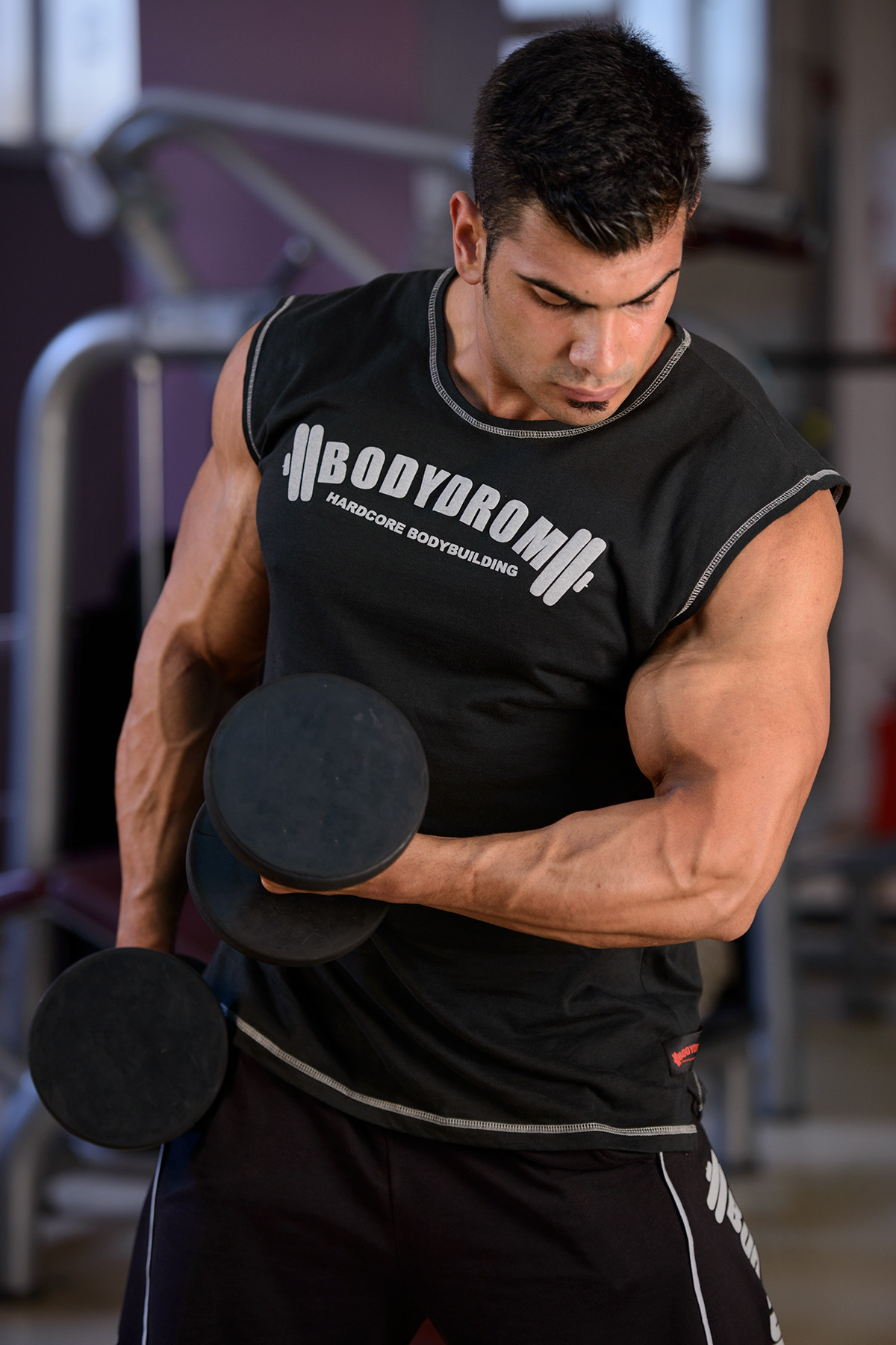 Bodydrom Fitness Bodybuilding Sporcu T-Shirt Siyah Kolsuz