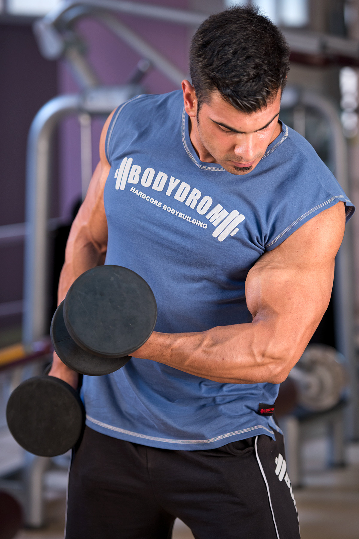 Bodydrom Fitness Bodybuilding Sporcu T-Shirt Indigo Kolsuz