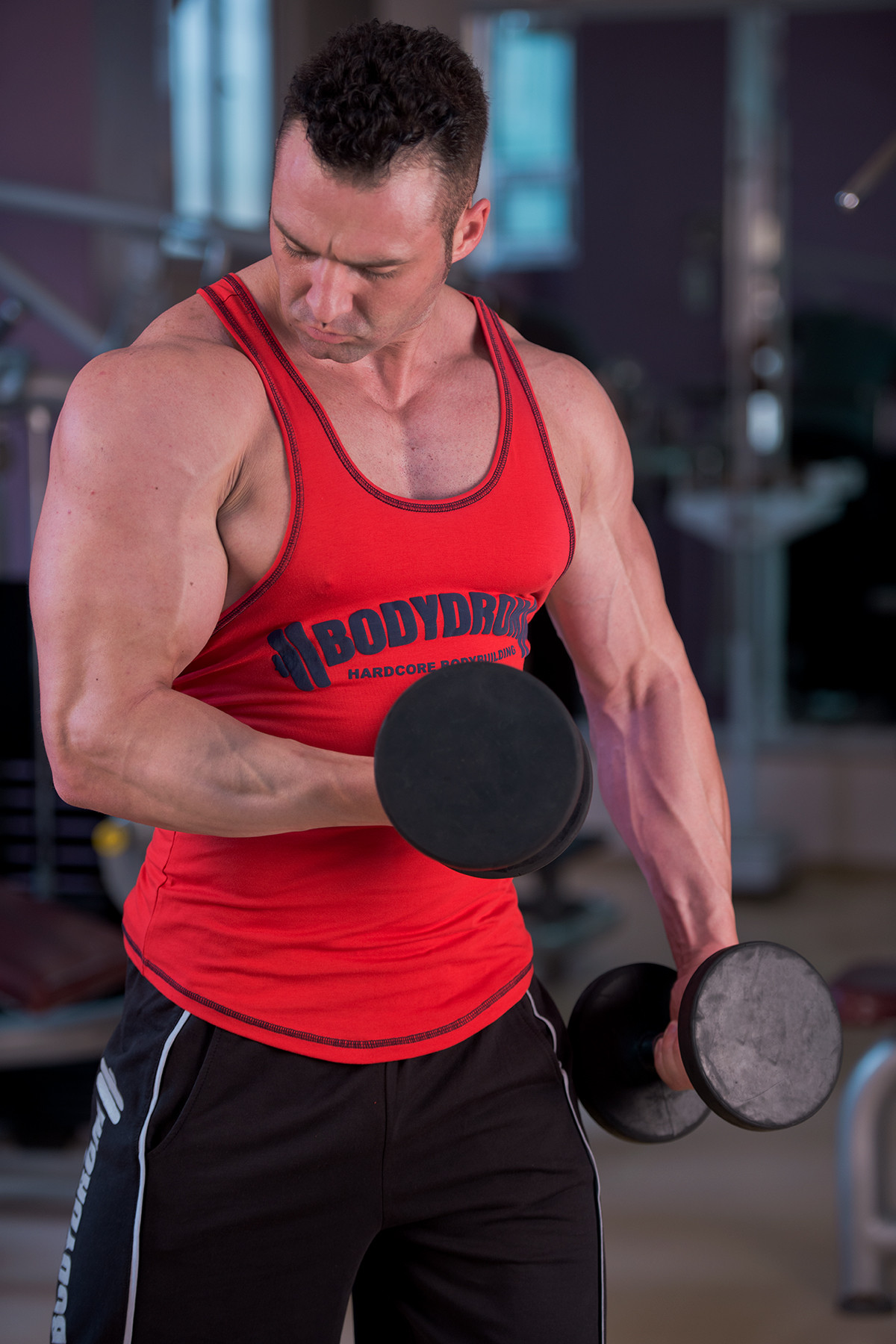 Bodydrom Fitness Bodybuilding Sporcu Atleti Kırmızı